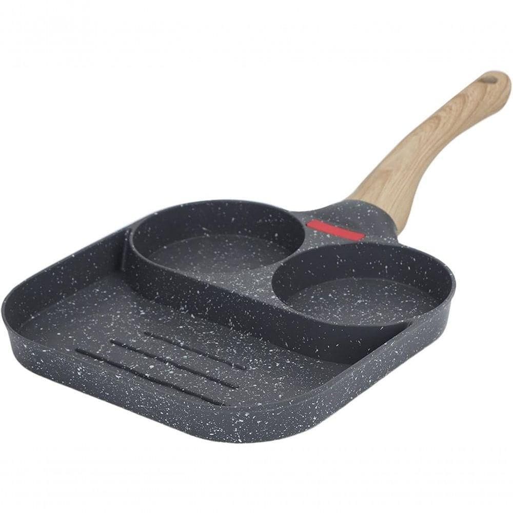 Frigideira De Ovo E Panqueca Em Alumínio C- Revestimento Antiaderente E Alça De Silicone