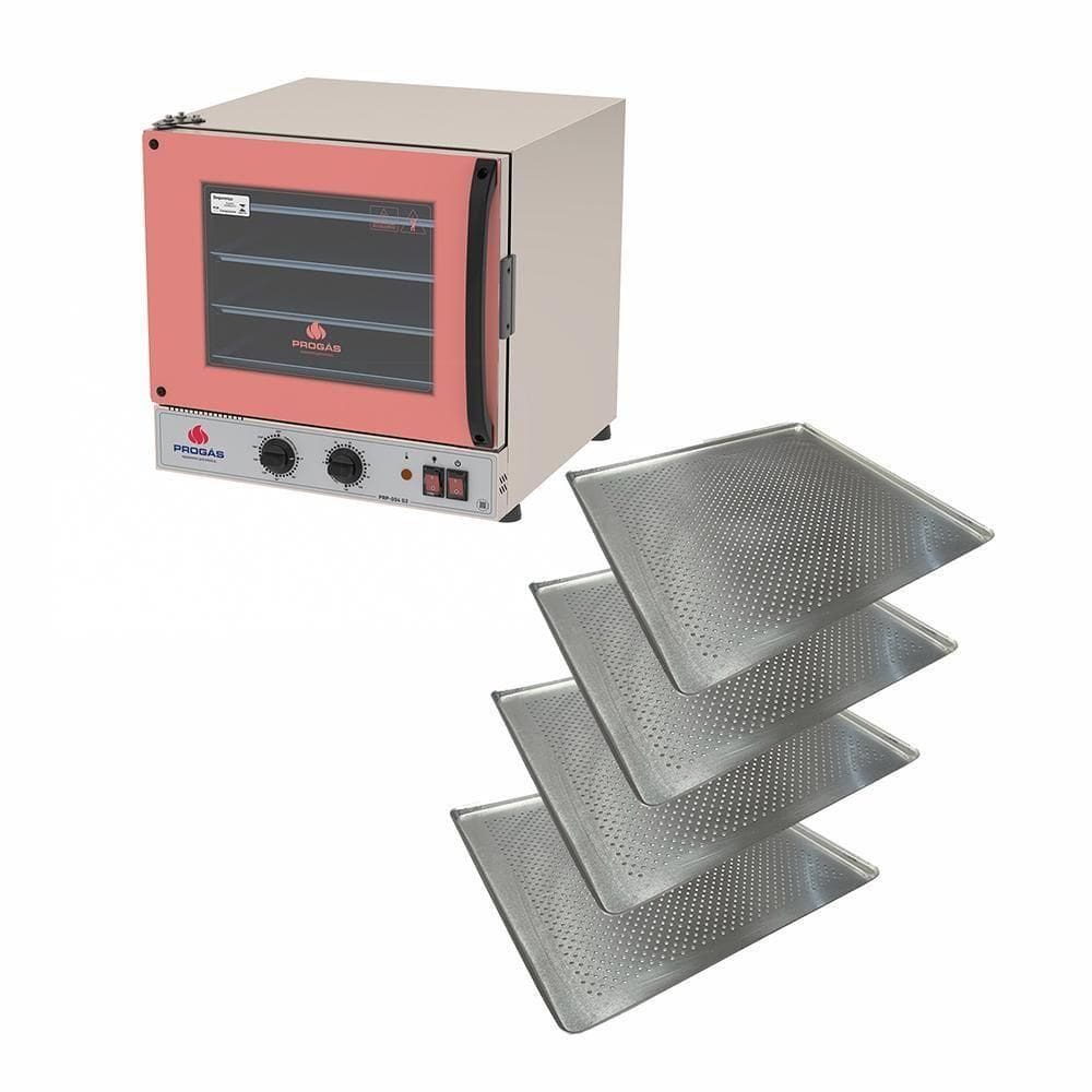 Forno Turbo Prp-004 G2 220v Rosa Progás + 4 Assadeiras Cimapi 220v