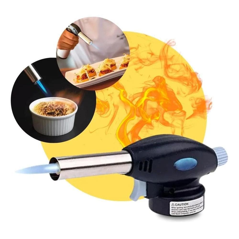 Maçarico Culinário Portátil Multiuso Com Controle De Chama
