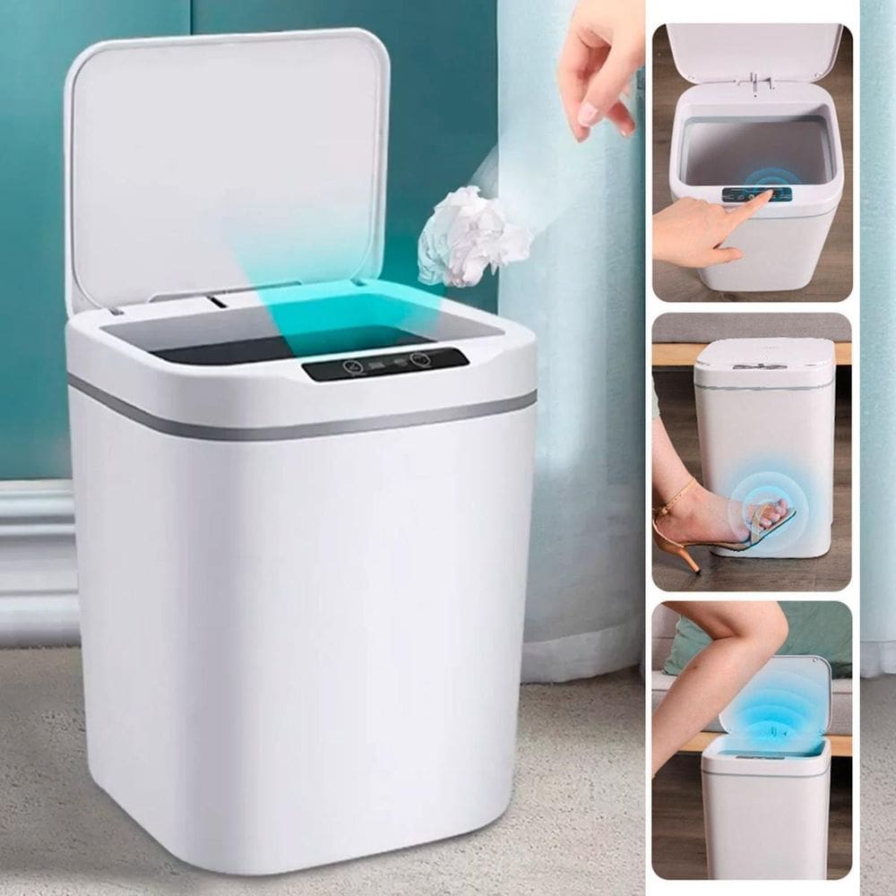 Lixeira Automática Sensor Recarregável Usb Inteligente 16L