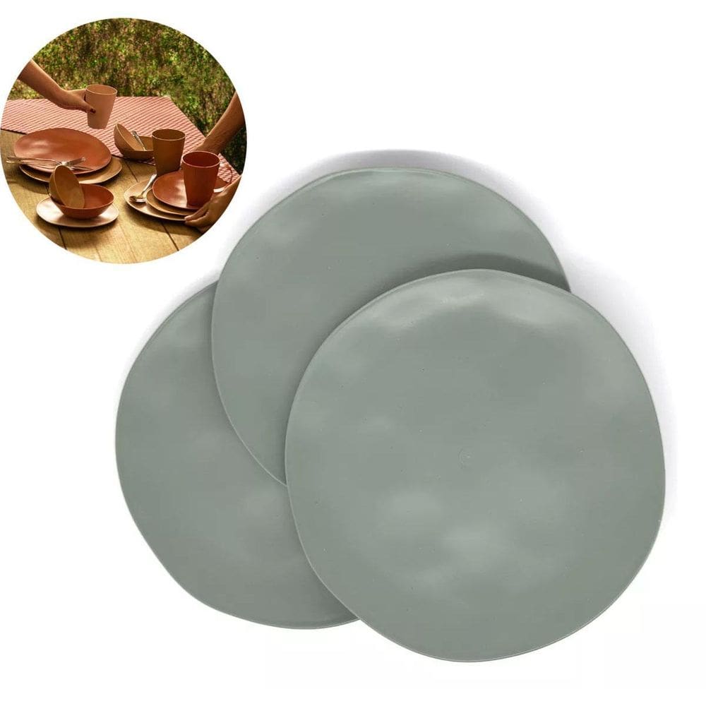 Kit 6 Prato Sobremesa De Bambu 19,5 Cm Mesa Posta