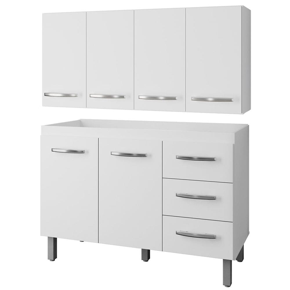 Balcão para Pia 2 Portas e Armário Aéreo 4 Portas Porto