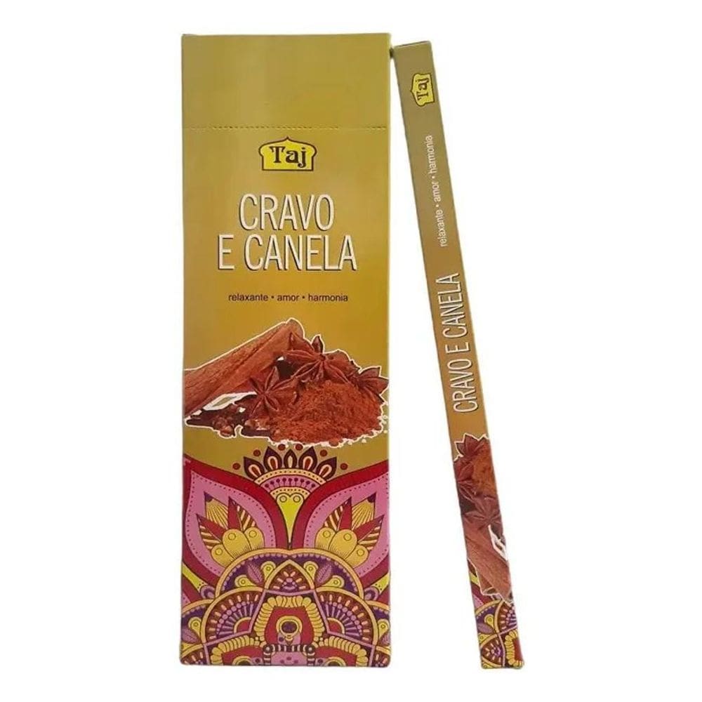 2X Incenso Indiano Taj Cravo E Canela - 25 Cxs - 8 Varetas C