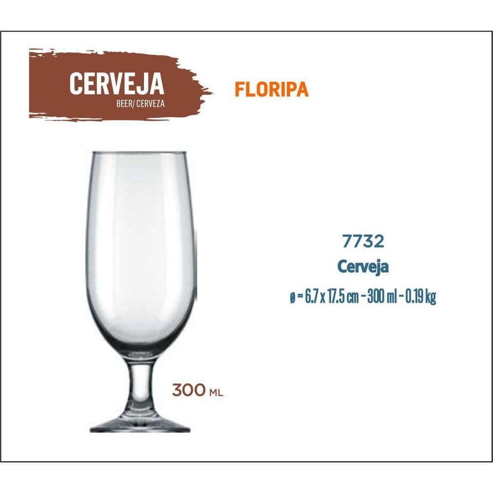 24 Taça Cerveja Floripa 300Ml-Artesanal-Pilsen-Premium-Ipa