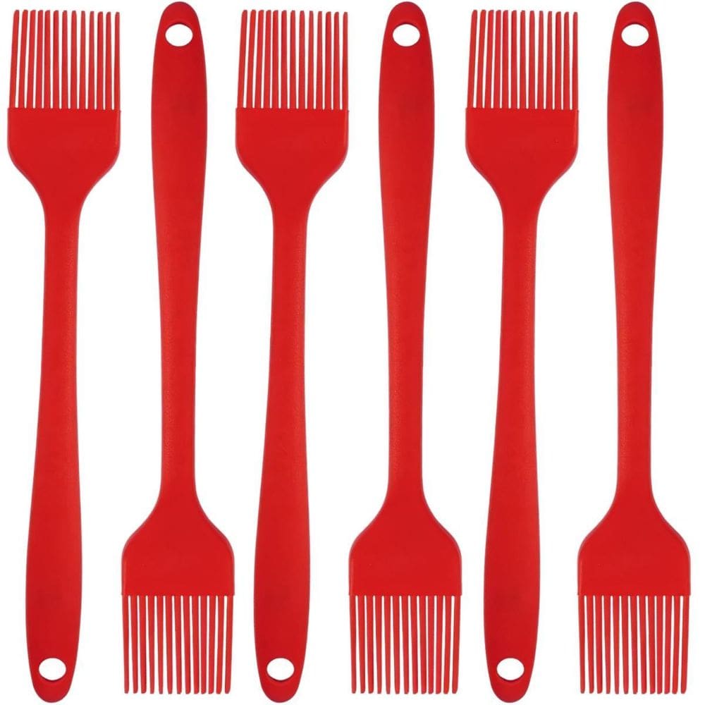 Pincel Culinario De Silicone Vermelho Kit 06 Un