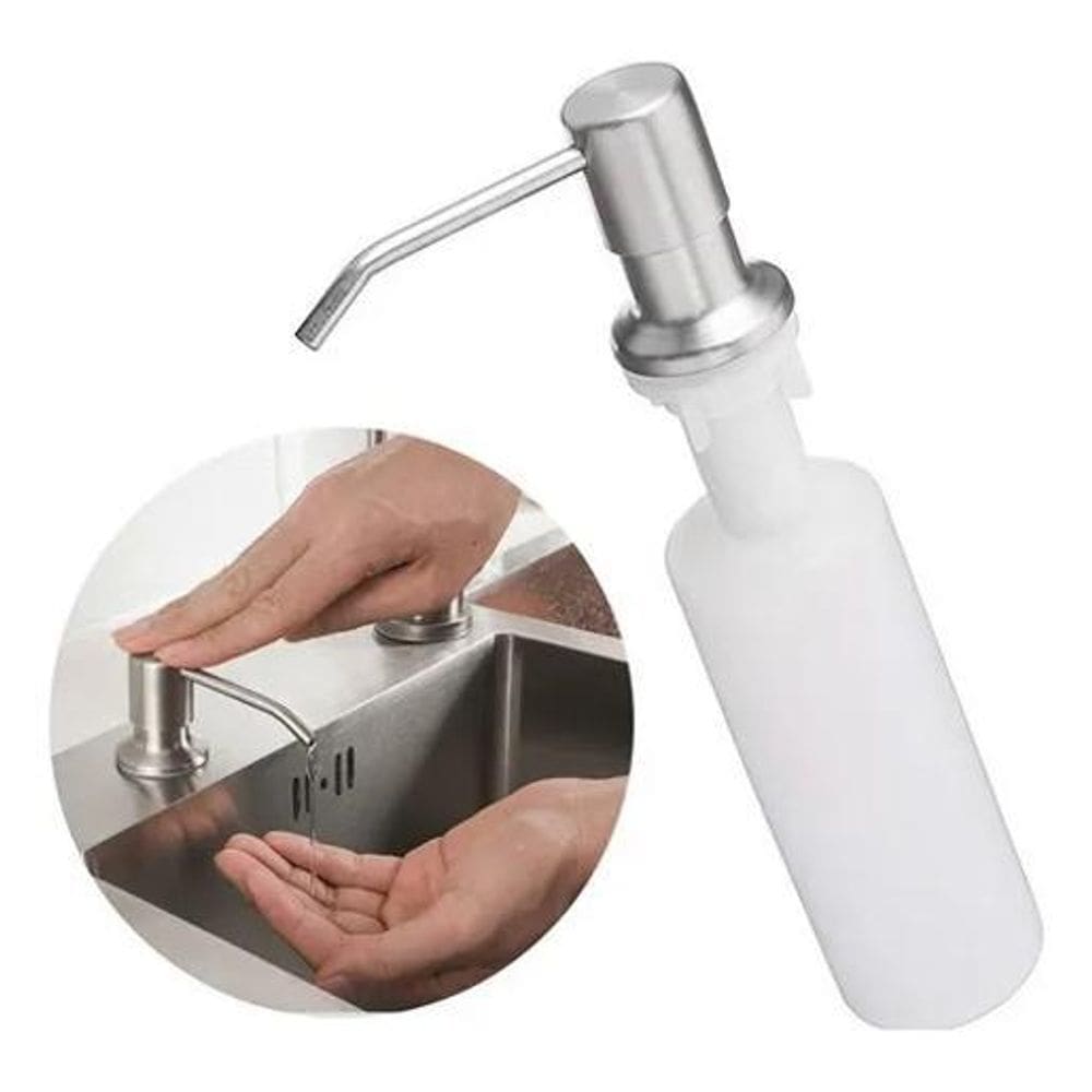 Dispenser Dosador Líquido Porta Sabonete Embutir Inox 350Ml