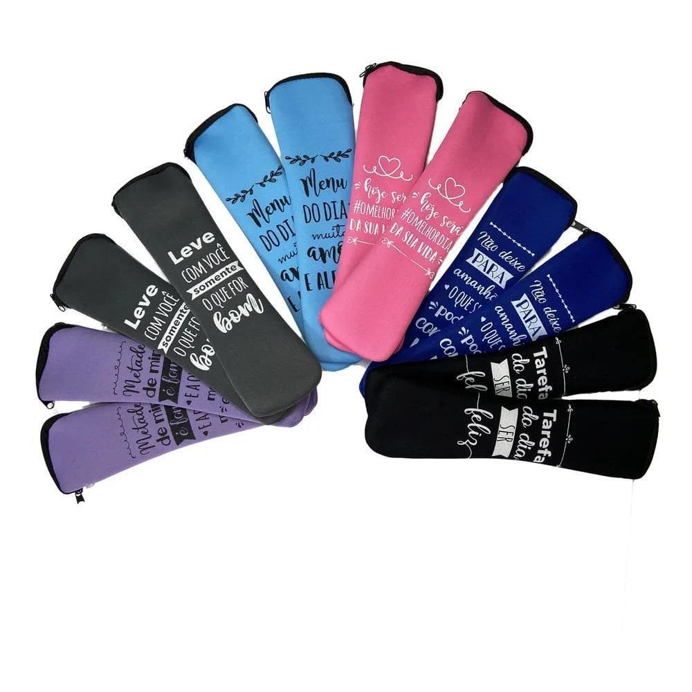Porta Talher Estojo Com Ziper Neoprene Impermeavel