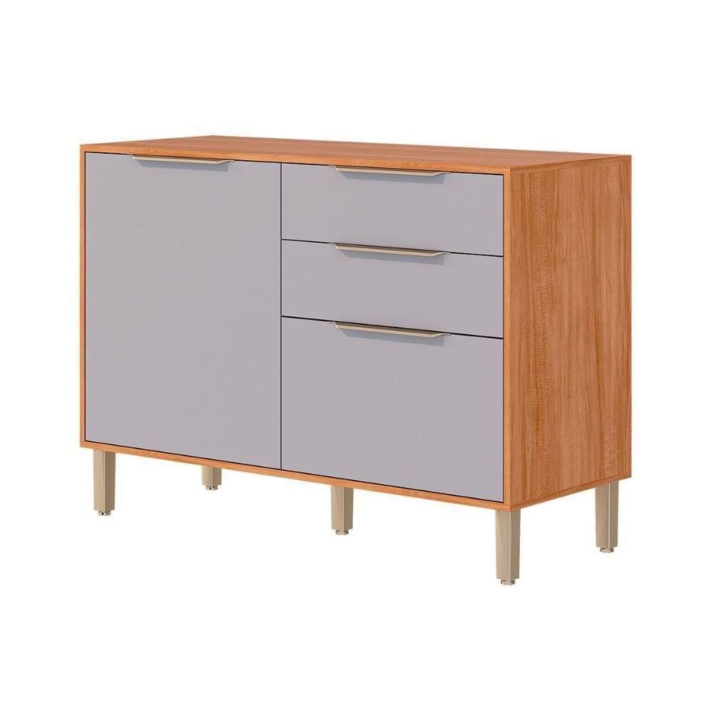 Módulo Cozinha Mgm Divina Balcão C- Tampo C- 2 Portas E 2 Gavetas 120 Cm Cinamomo-platina-mgm