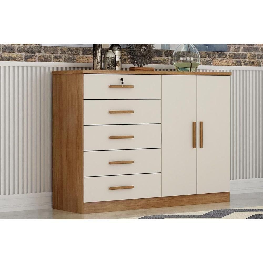 Cômoda Casal Space C- 2 Portas E 5 Gavetas Cumaru-fendi 25 - Horizonte