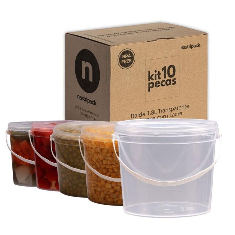 Balde Redono Para Mantimentos 10 Pcs