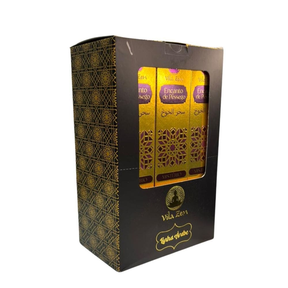 Incenso Vila Zen Linha Árabe Encanto De Pêssego12Cxs C10 Var