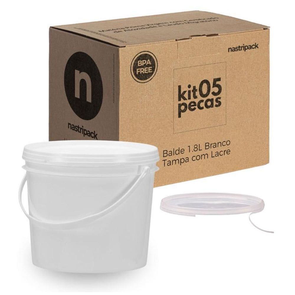 Balde Para Seu Comércio 1.8L Branco 5 Pçs