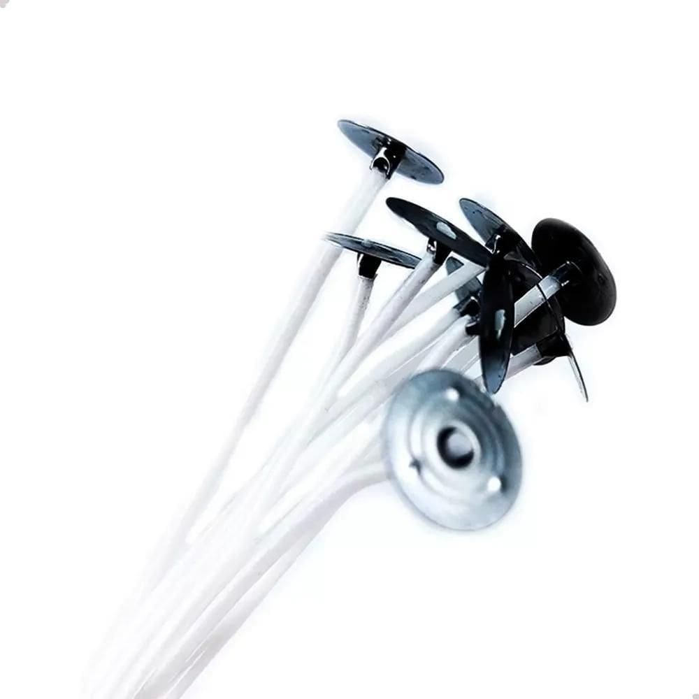 2X Kit 100 Pavio De Vela De Algodão Com Ilhões De 10Cm 1Mm