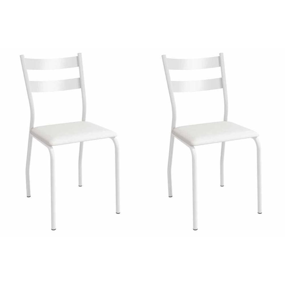Kit 2 Cadeiras Sala Jantar Bali 2c141br Aço 2 Un Branco-corano Branco - Kappesberg