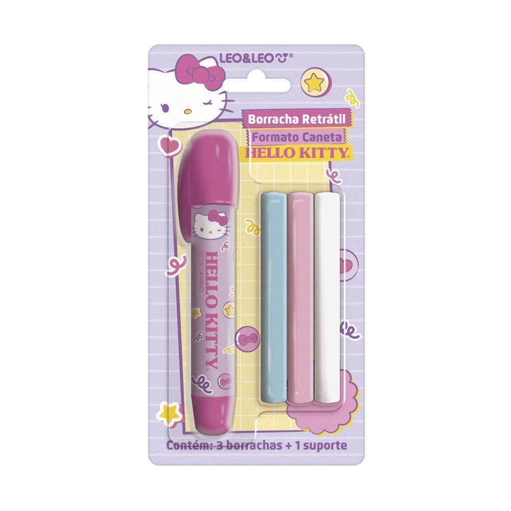 Borracha Retrátil Caneta Hello Kitty 3Und Leo&Leo Leonora