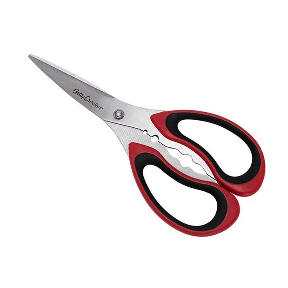 Tesoura Culinária De Metal Com Cabo Plástico