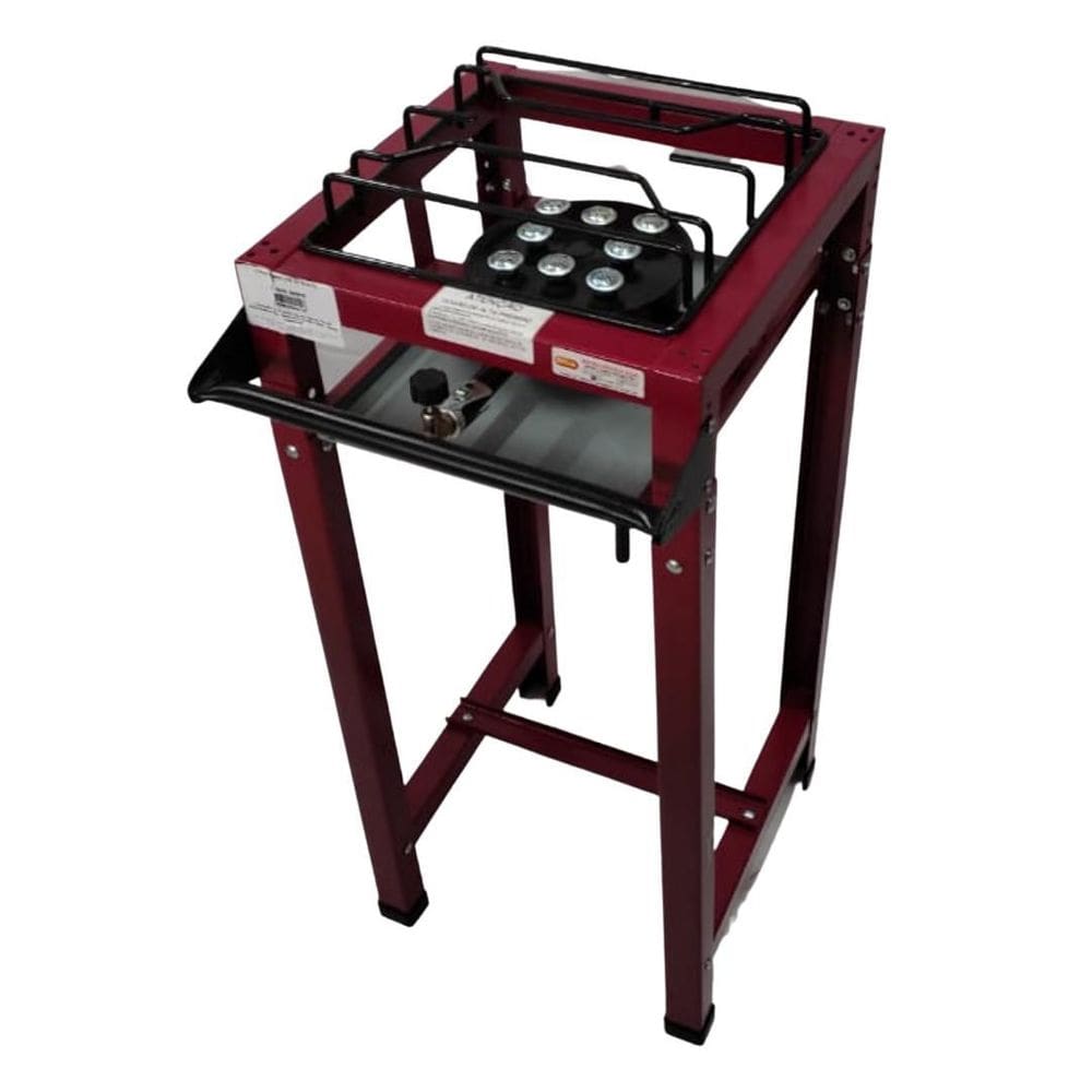 Fogão A Gás Roa 1 Boca Grande Alta Pressão Vermelho