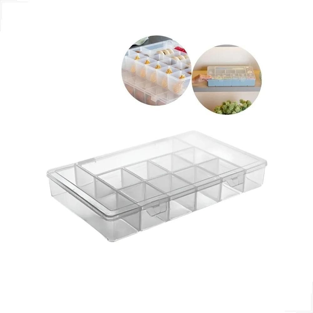 Caixa Organizadora 14 Divisorias Media Cor Transparente