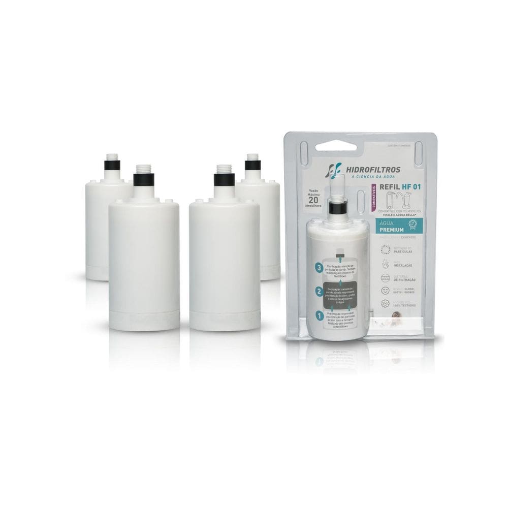 Kit 4 Refil Filtro Compatível Lorezentti Acqua Bella Vitale