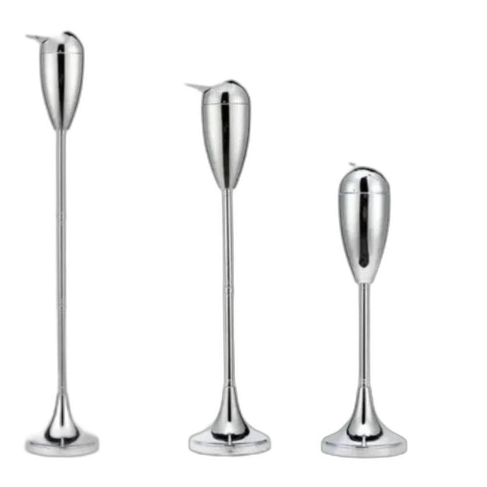 Cinzeiro Telescópico Inox Chão Alto Cromado 3 Alturas