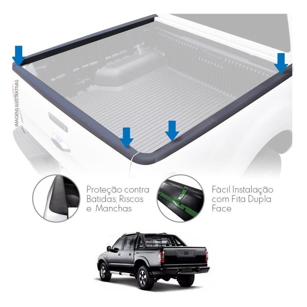Protetor Borda Tampa E Laterais Gm S10 Cab. Dupla 96 Á 12
