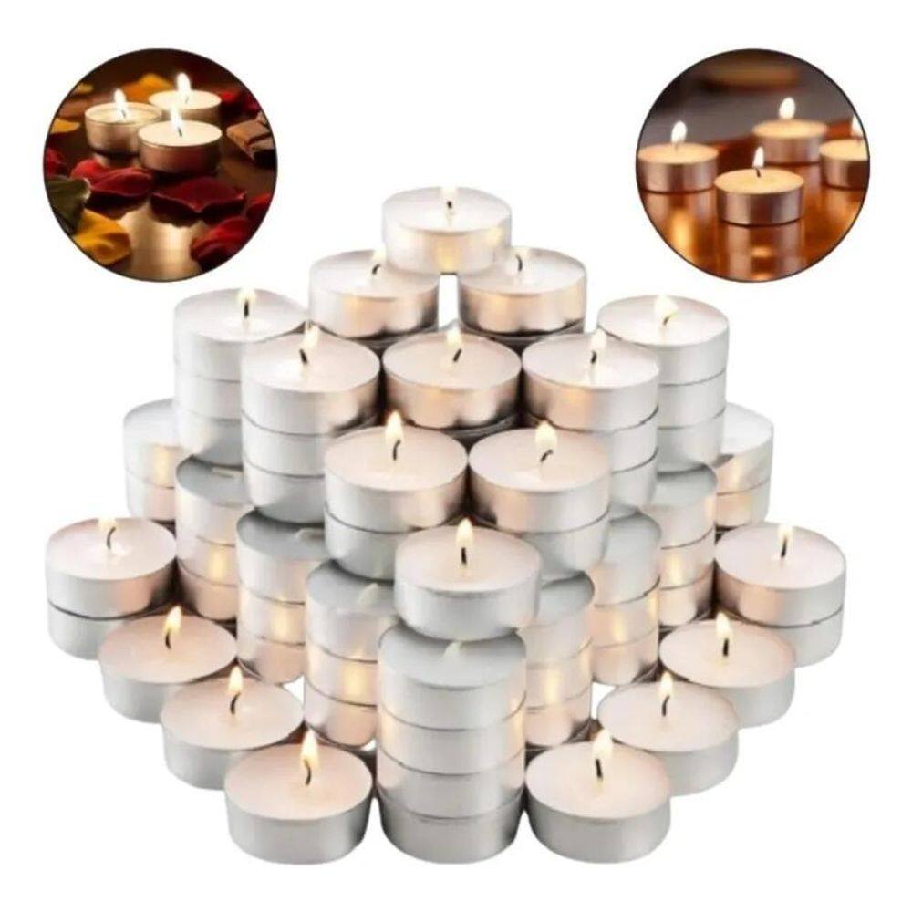 2X Kit 100 Velas Rechaud Decoração Casamento Lamparina Ataca