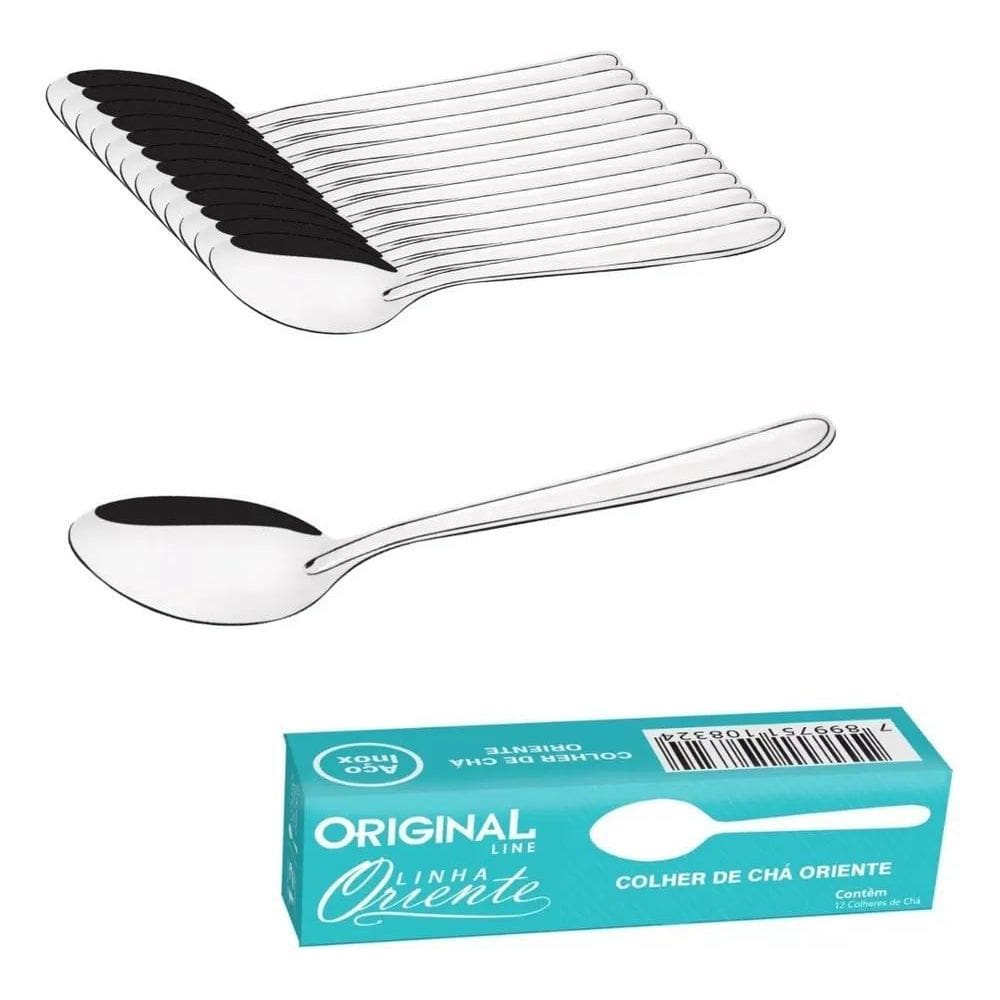 3X Colher De Cha Kit 24 Peças Aço Inox