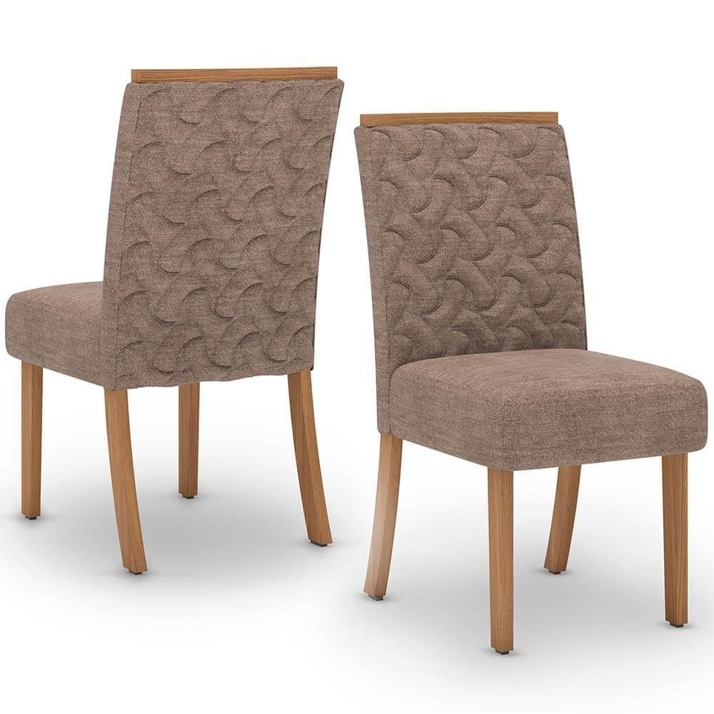 Kit 2 Cadeiras Estofadas Sala De Jantar Esther Suede Cacao Henn Suede Cacao