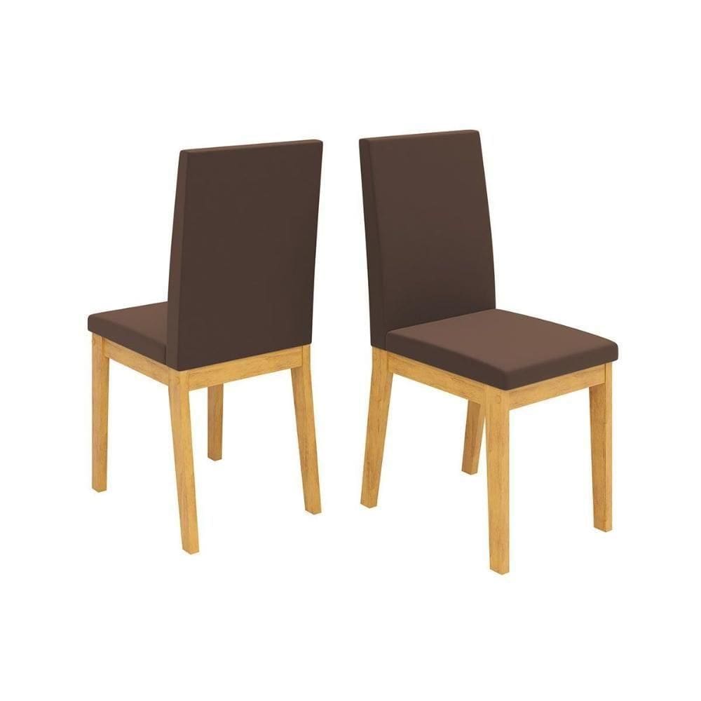 Cadeira Sala De Jantar Suzy Kit 2 Un Cedro-suede Moca - Dj Móveis