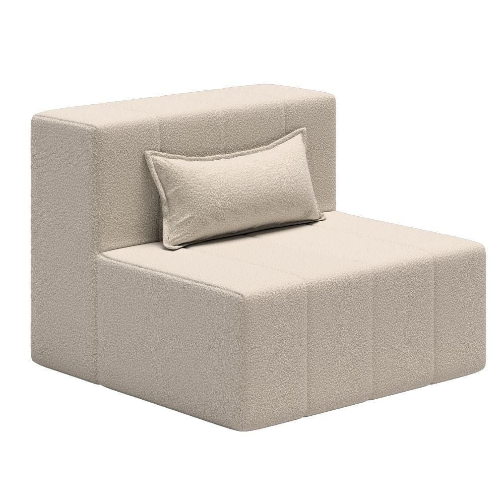 Sofá Puff In Box Modular Com Encosto - Smart Pack Vanilla