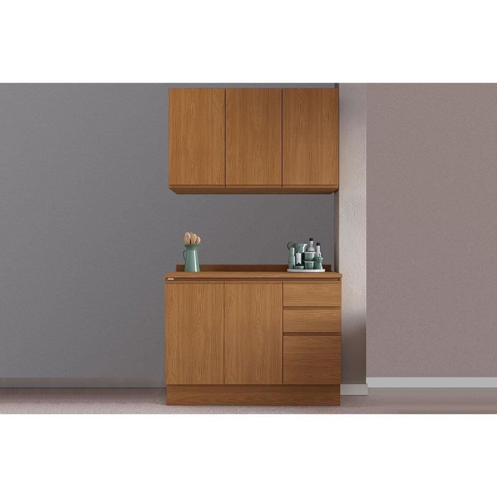 Kit Cozinha Modulada 3 Peças Ciela (1aéreo+1balcão+1complemento) C3p21 Canela - Kappesberg