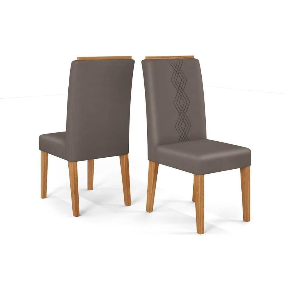 Kit 2 Cadeiras Sala Jantar Yasmin 2 Un Freijó-suede Lunar Grafite - Dj Móveis