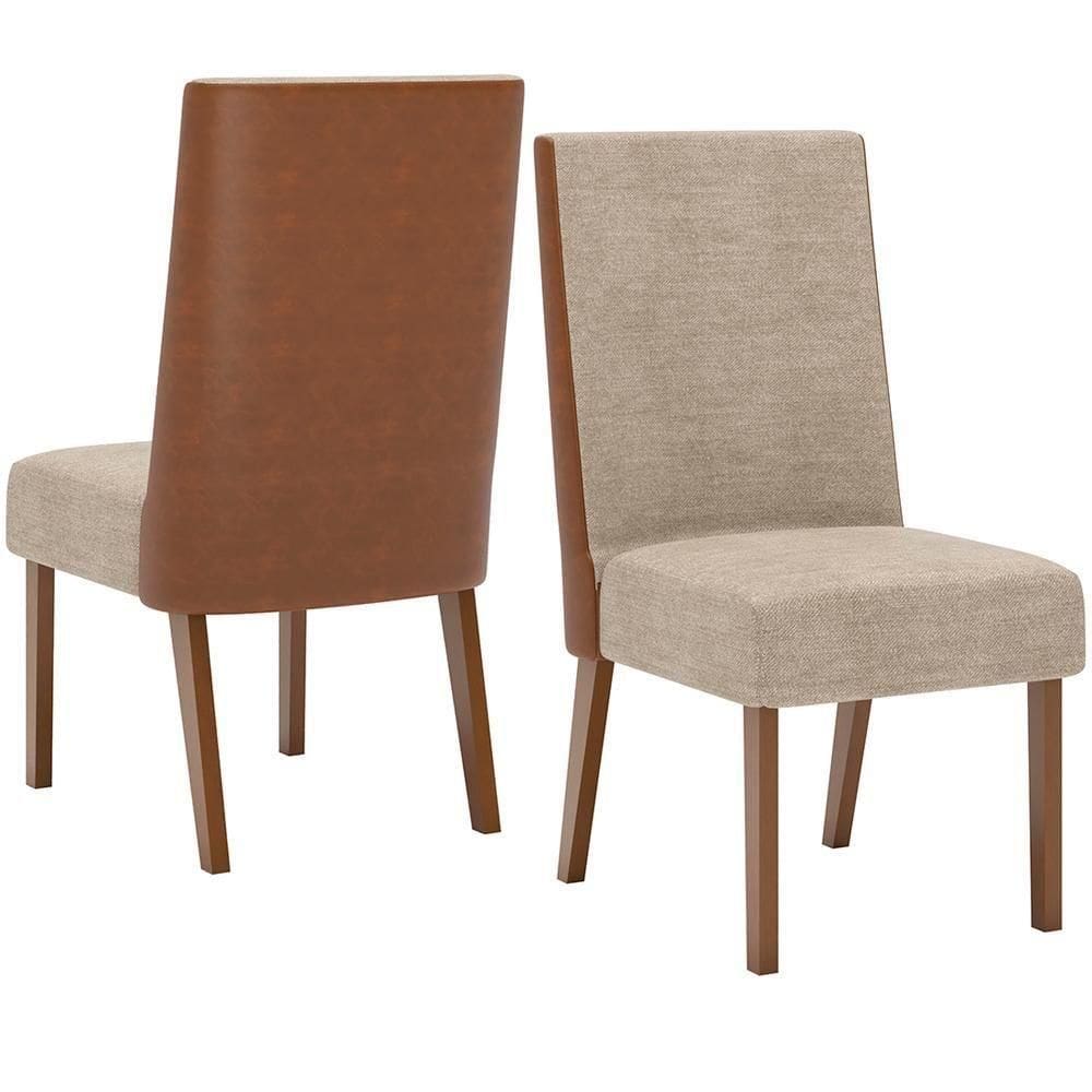 Kit 2 Cadeiras Estofadas Anne Corano Caramelo Suede Creme Henn Corano Caramelo Suede Creme