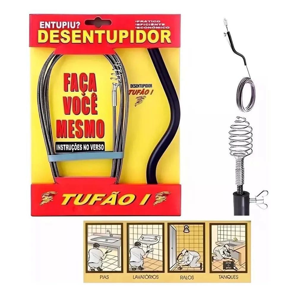 10X Desentupidor Manual Tufão Para Vasos Sanitário Tubulaçõ