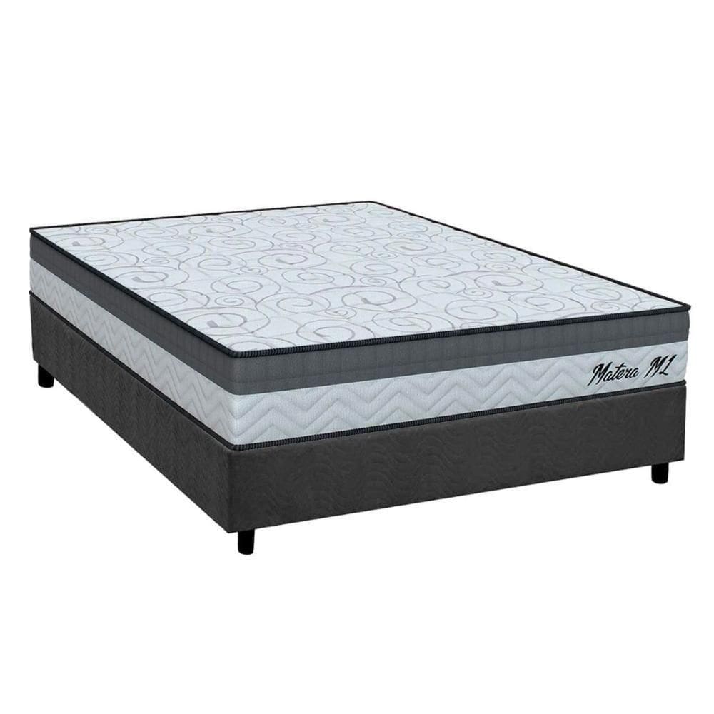 Cama Box Casal: Colchão Ortopédico Orthoflex D33 Matera Ml + Base Crc Suede Gray (138x188)