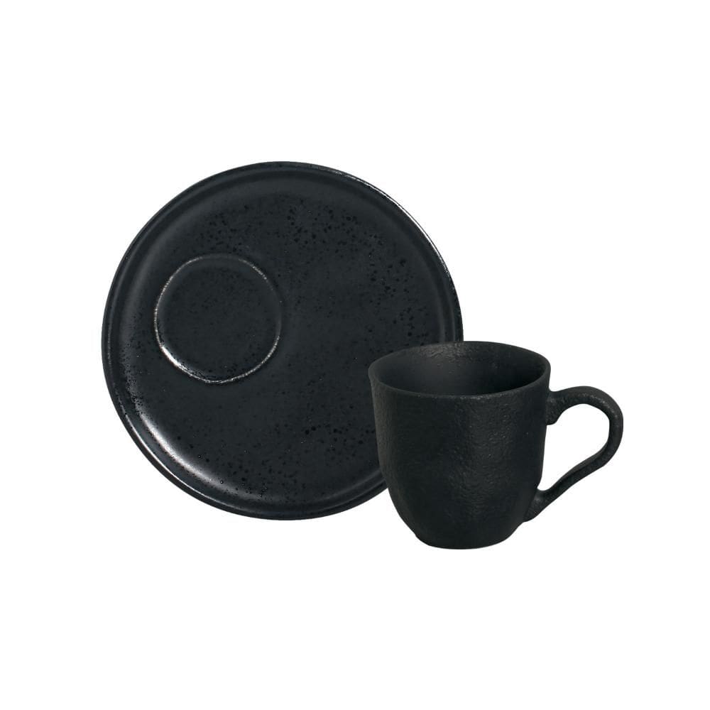 Conjunto com 6 Xícaras De Café Orgânico 70ml com 6 Pires Descentralizado Eclipse