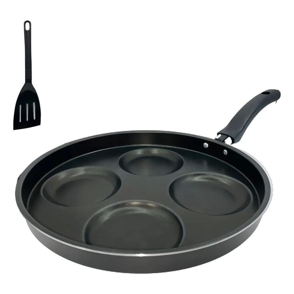 Frigideira Teflon 4 Ovos Antiaderente Com Espátula De Nylon