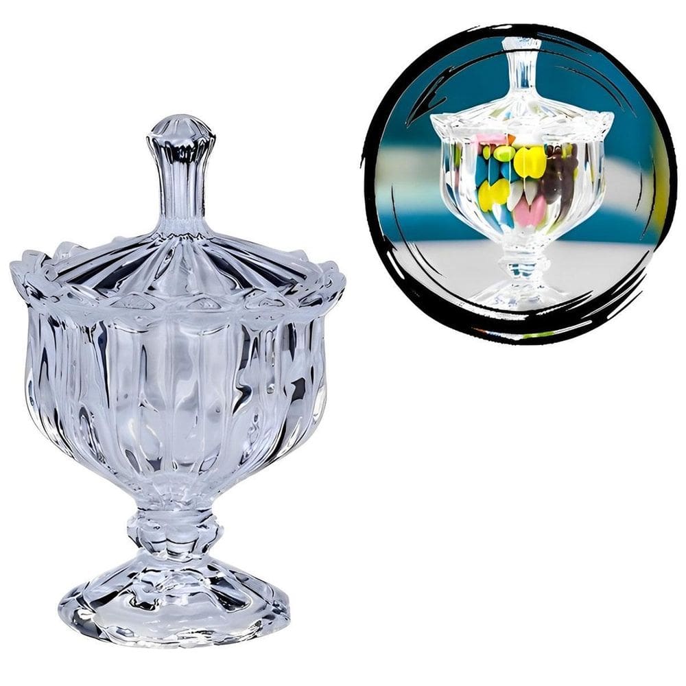 Potiche Decorativo De Cristal Mali 9,5X14,5Cm Transparente