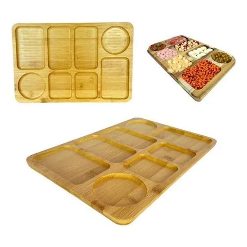 3X Petisqueira Bambu Tábua Aperitivos Frios Queijo Churrasco