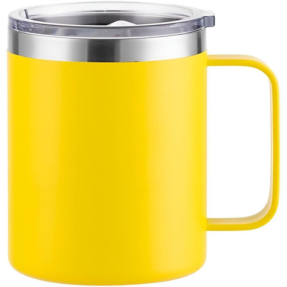 Caneca Térmica Inox 360Ml Amarela Cerveja Café Bebidas