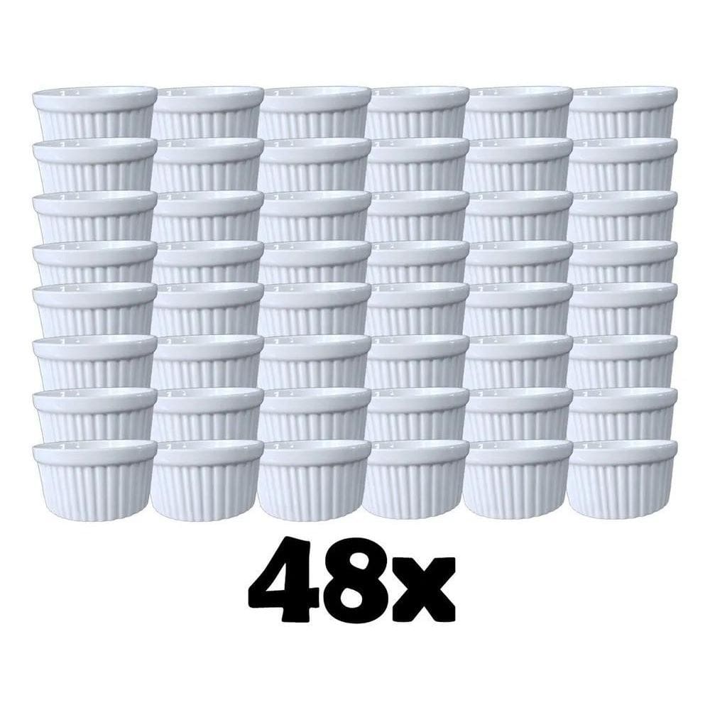 3X Kit 48X Ramekin 77Ml Porcelana Molheira Porta Molho Peque