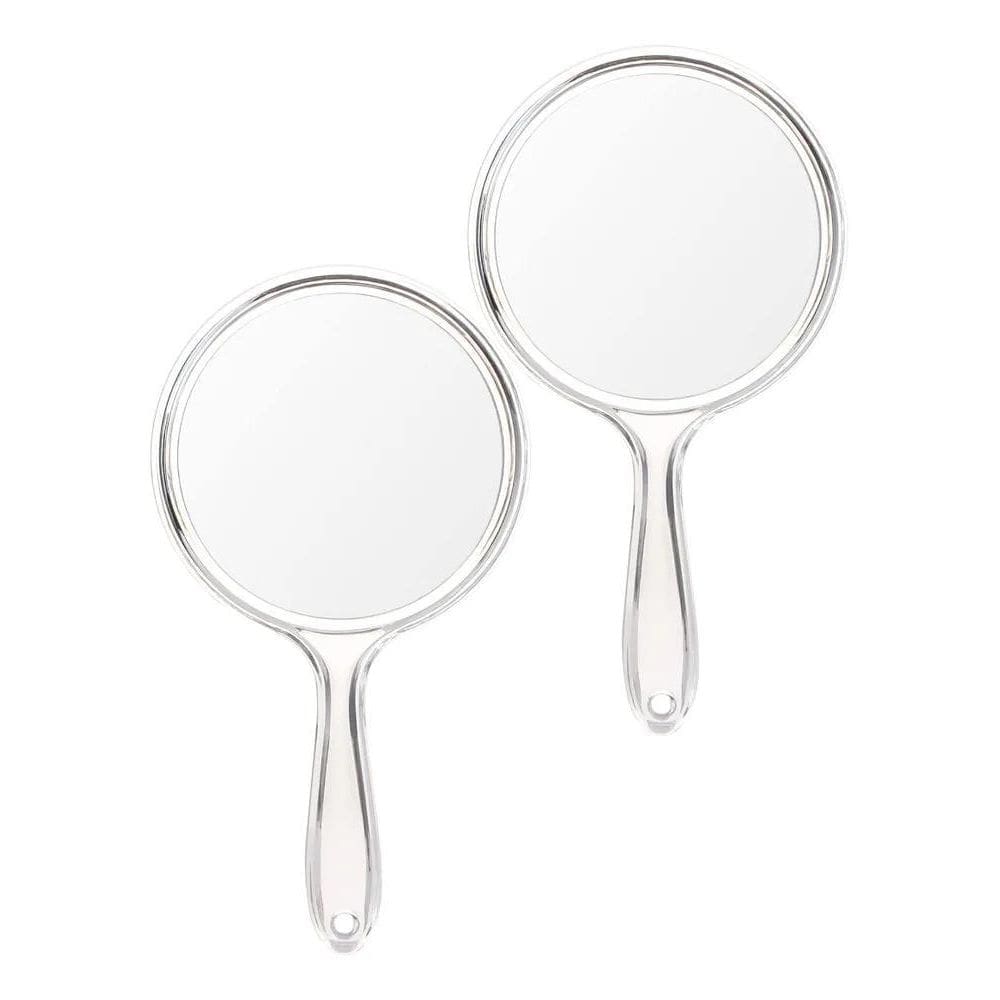 2 Espelho De Mão Acrilico Dupla Face Zoom 2X Médico Dentista