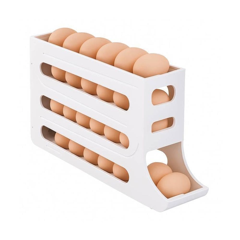 Organizador Branco Suporte Para 21 Ovos Sistema Deslizante
