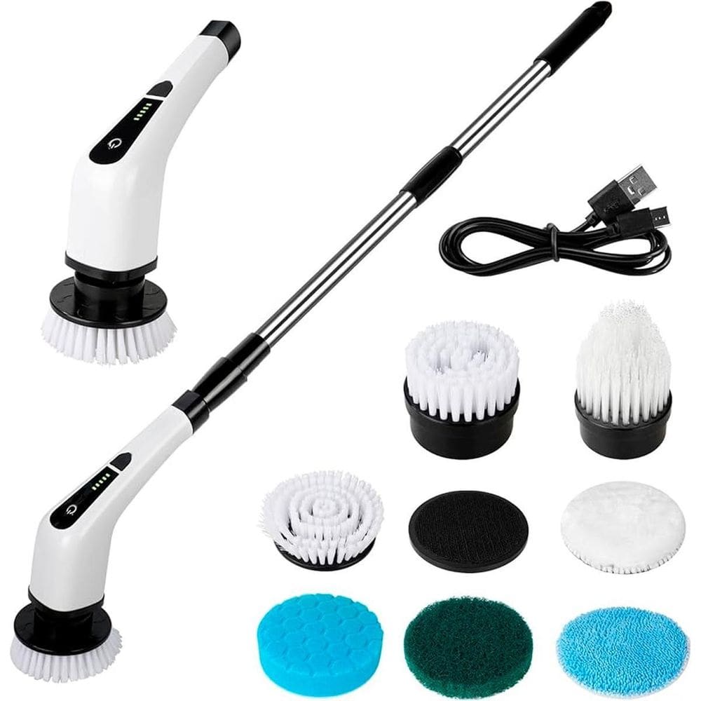 Esfregão Elétrico 360 Giratório S/Fio Limpeza Banheiro E