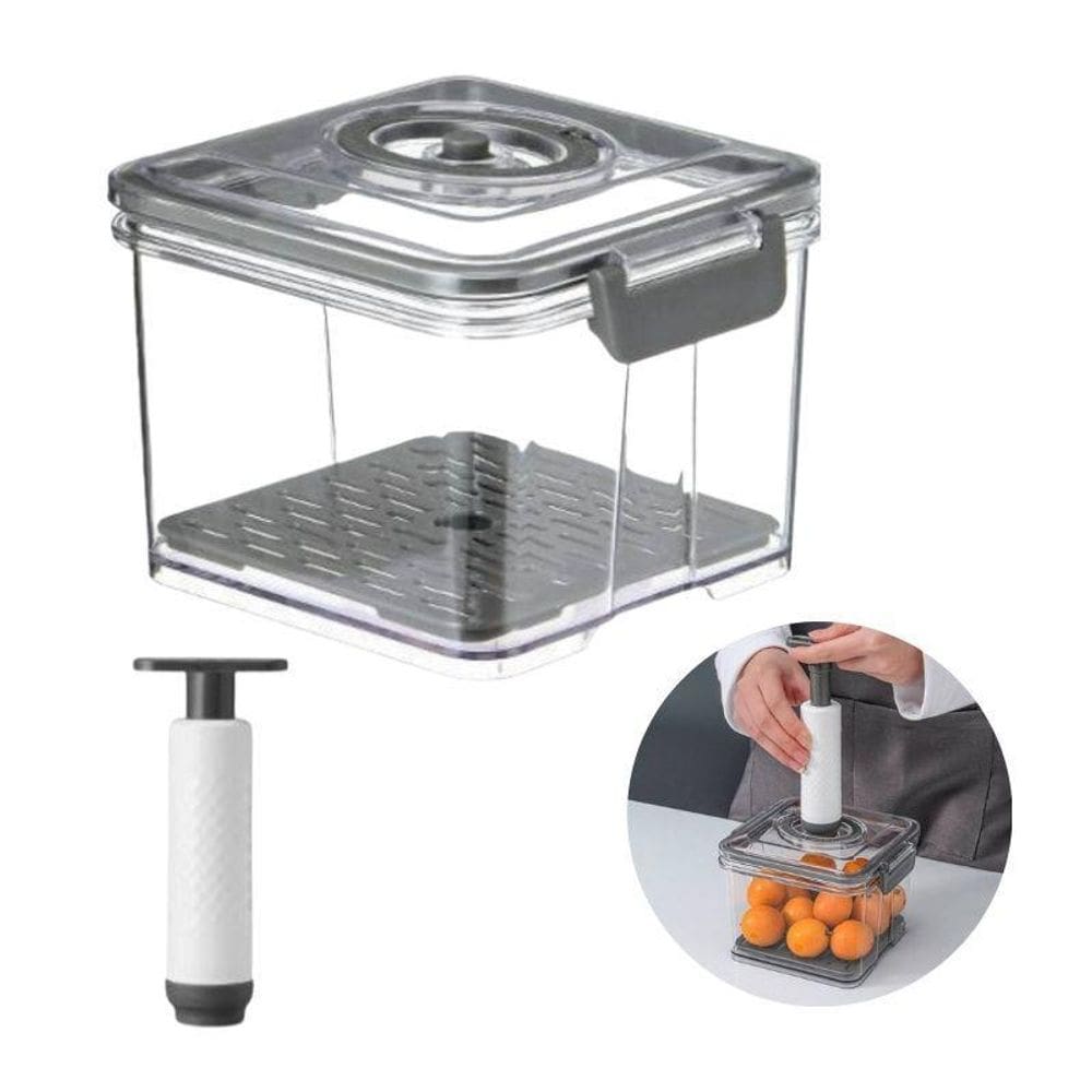 Pote Hermético 1,5 Litros Com Bomba Para Vedação À Vácuo