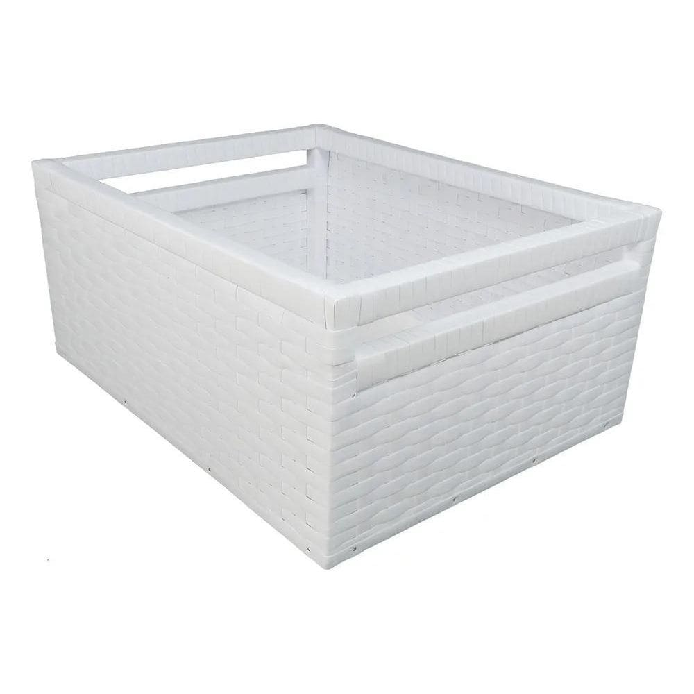 3X Gaveta Organizadora Em Vime Sintético 30X40X17 Média Cest