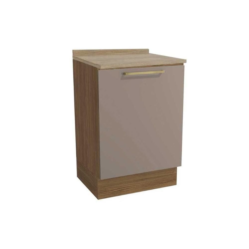 Balcão Cozinha P- Cooktop C- Tampo Botanic M629 C- 1 Porta 60cm Nogueira-fendi-nogueira - Kappesberg