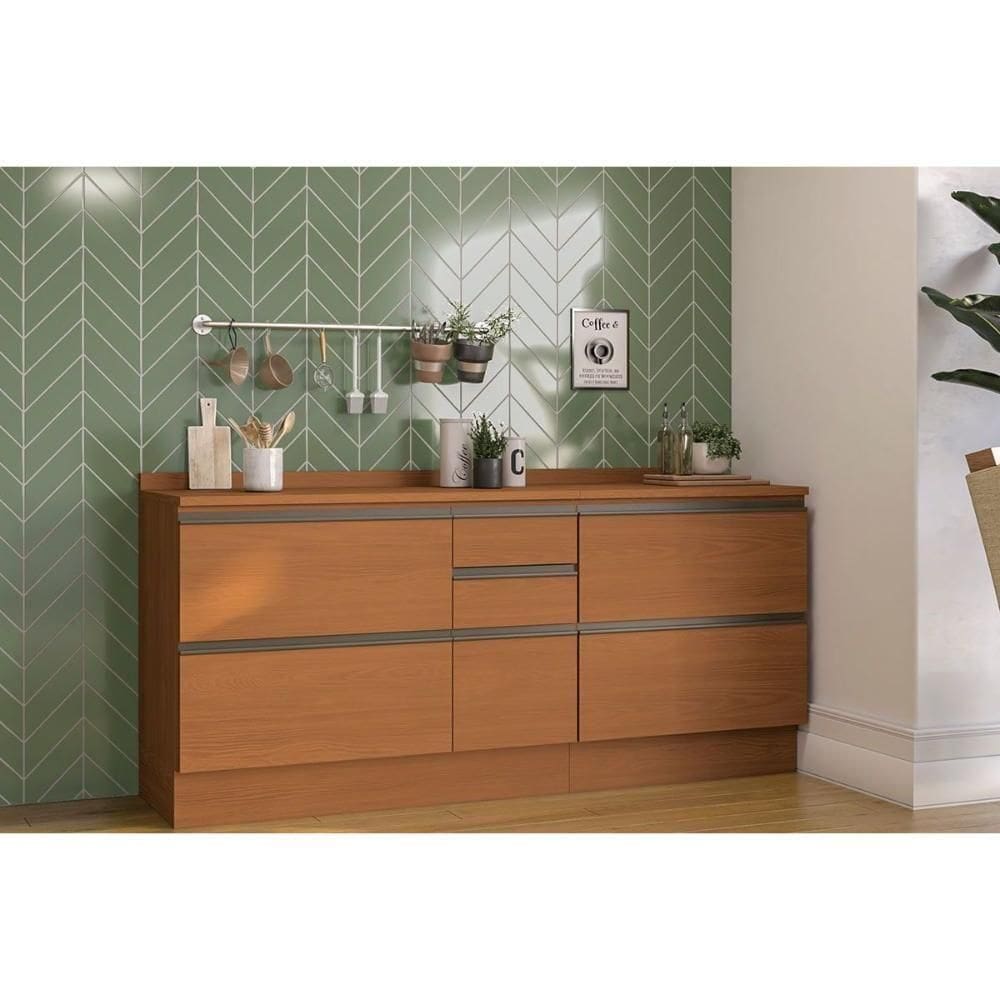 Cozinha Completa Maxxi 4 Peças (2balcões+2complementos) C4p164 Canela - Kappesberg