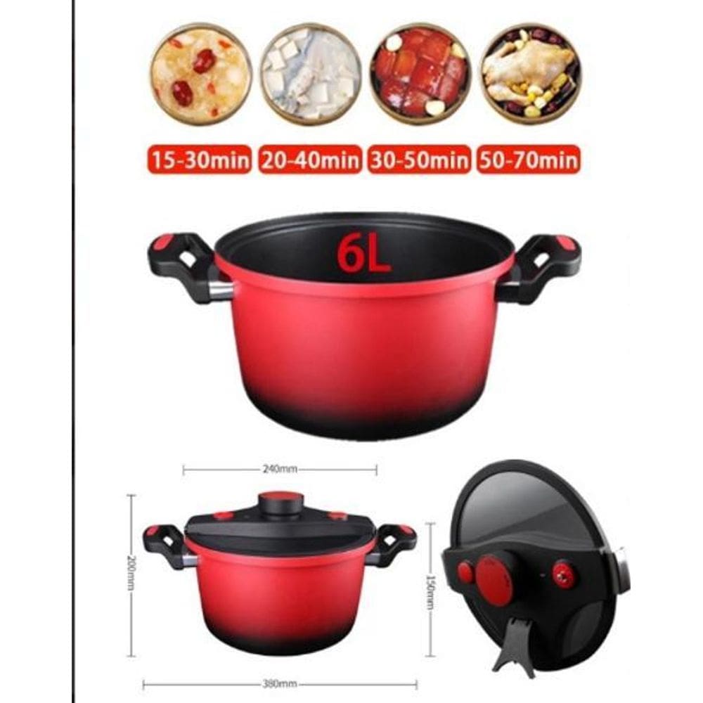 Panela Caçarola Multifuncional Semi Pressão 6 Litros Branca