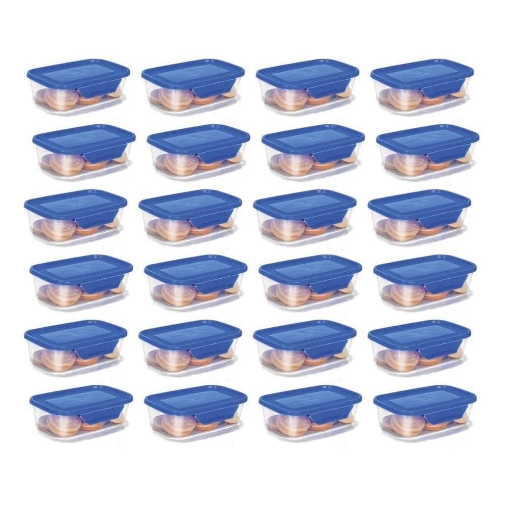 2X Pote Com Trava Micro E Freezer 250Ml Kit C/12U Reutilizáv
